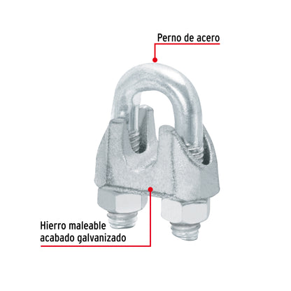 Nudo Perro Hierro Galvanizado Cable 3/8