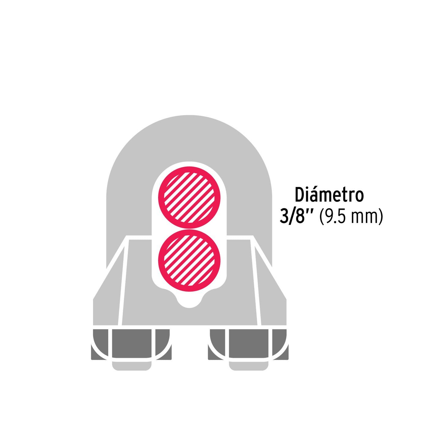 Nudo Perro Hierro Galvanizado Cable 3/8
