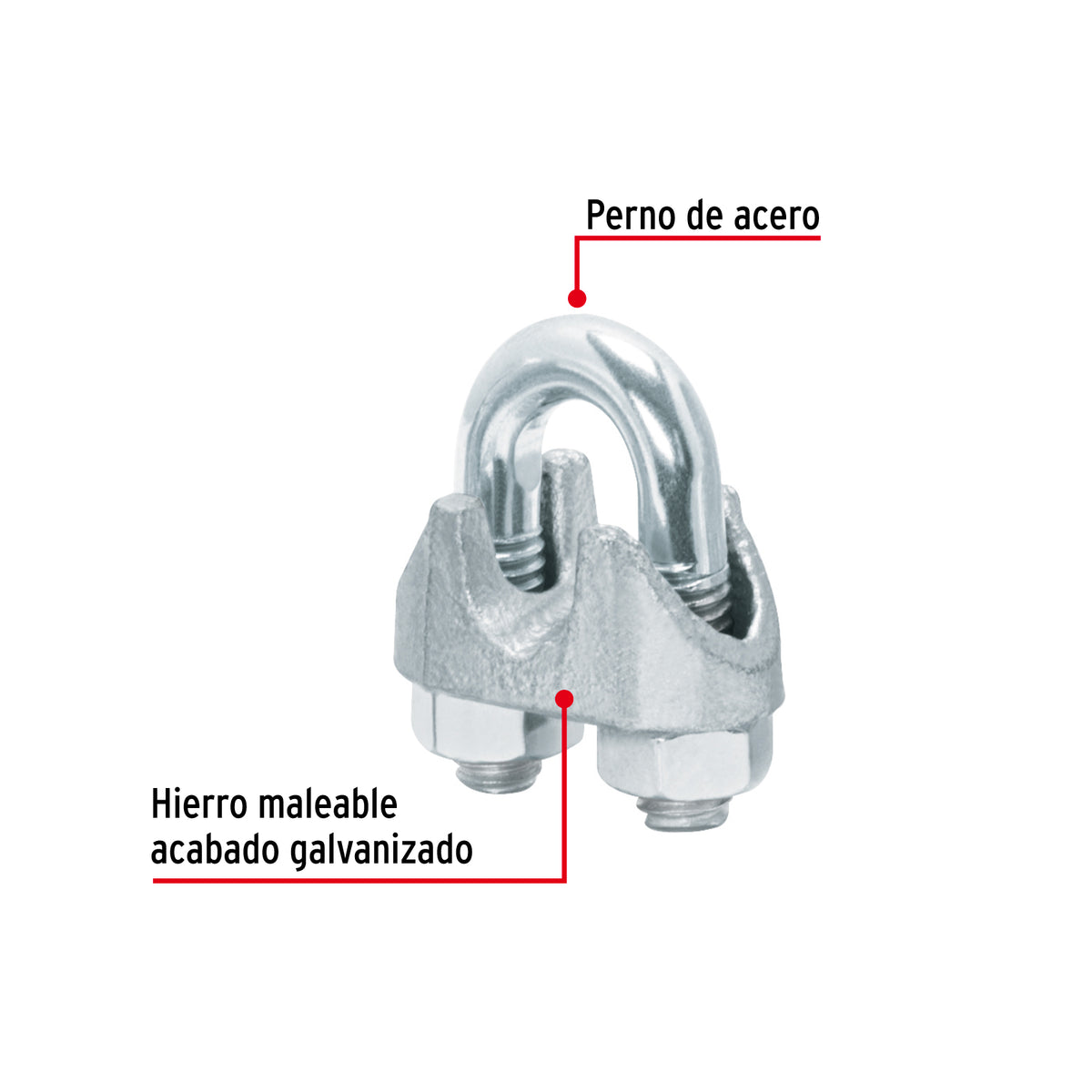 Nudo Perro Hierro Galvanizado Cable 5/16