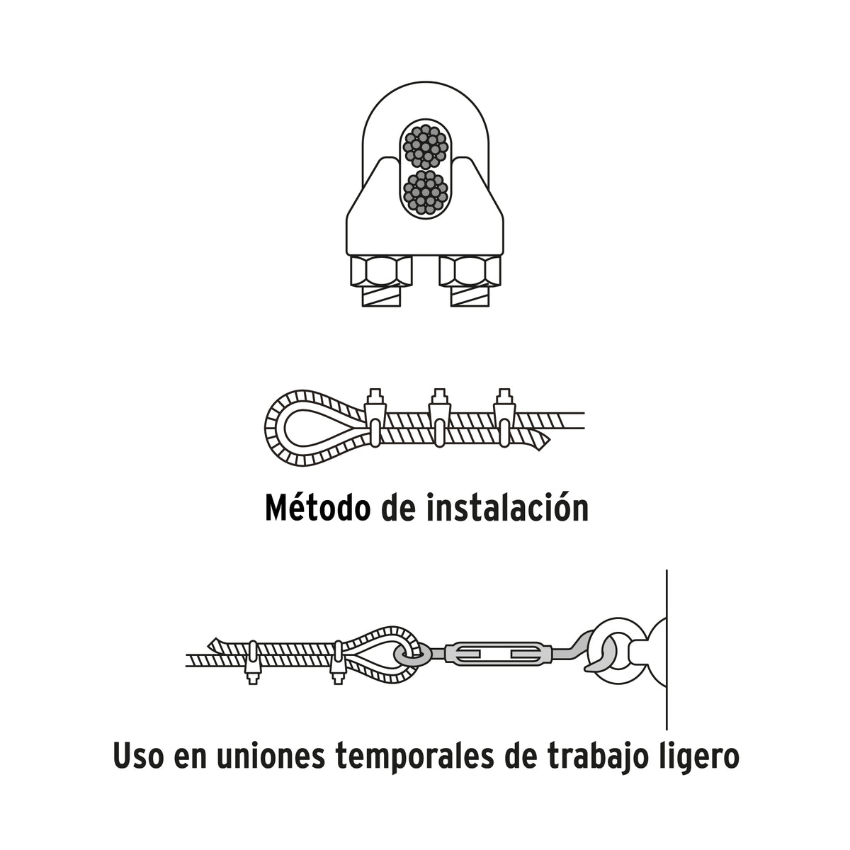 Nudo Perro Hierro Galvanizado Cable 5/16