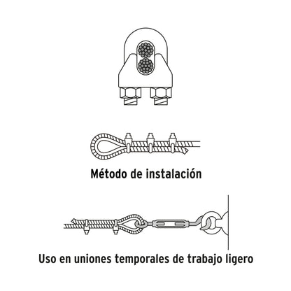 Nudo Perro Hierro Galvanizado Cable 5/16