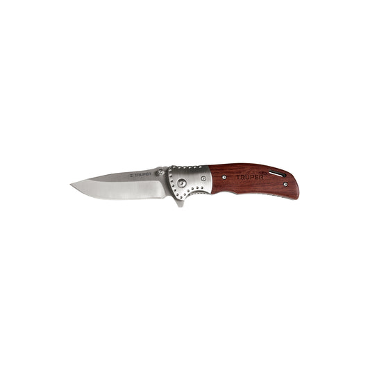 Navaja abatible con mango de madera