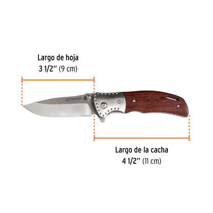 Navaja abatible con mango de madera