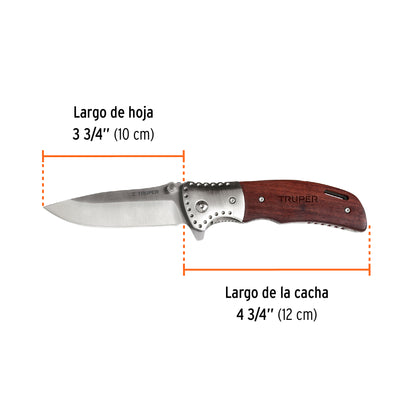 Navaja abatible con mango de madera