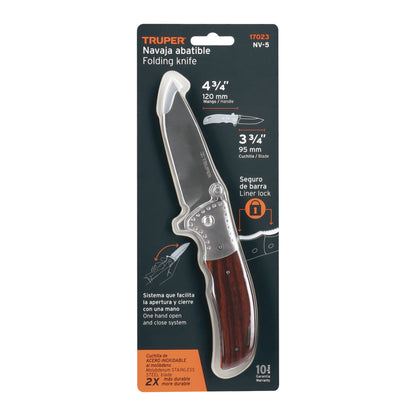 Navaja abatible con mango de madera