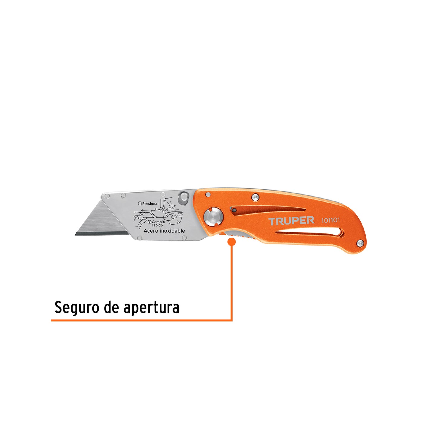 Navaja abatible 6" con cuerpo de aluminio y acero inoxidable