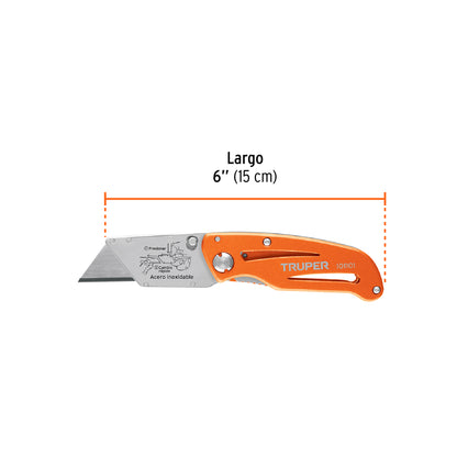 Navaja abatible 6" con cuerpo de aluminio y acero inoxidable
