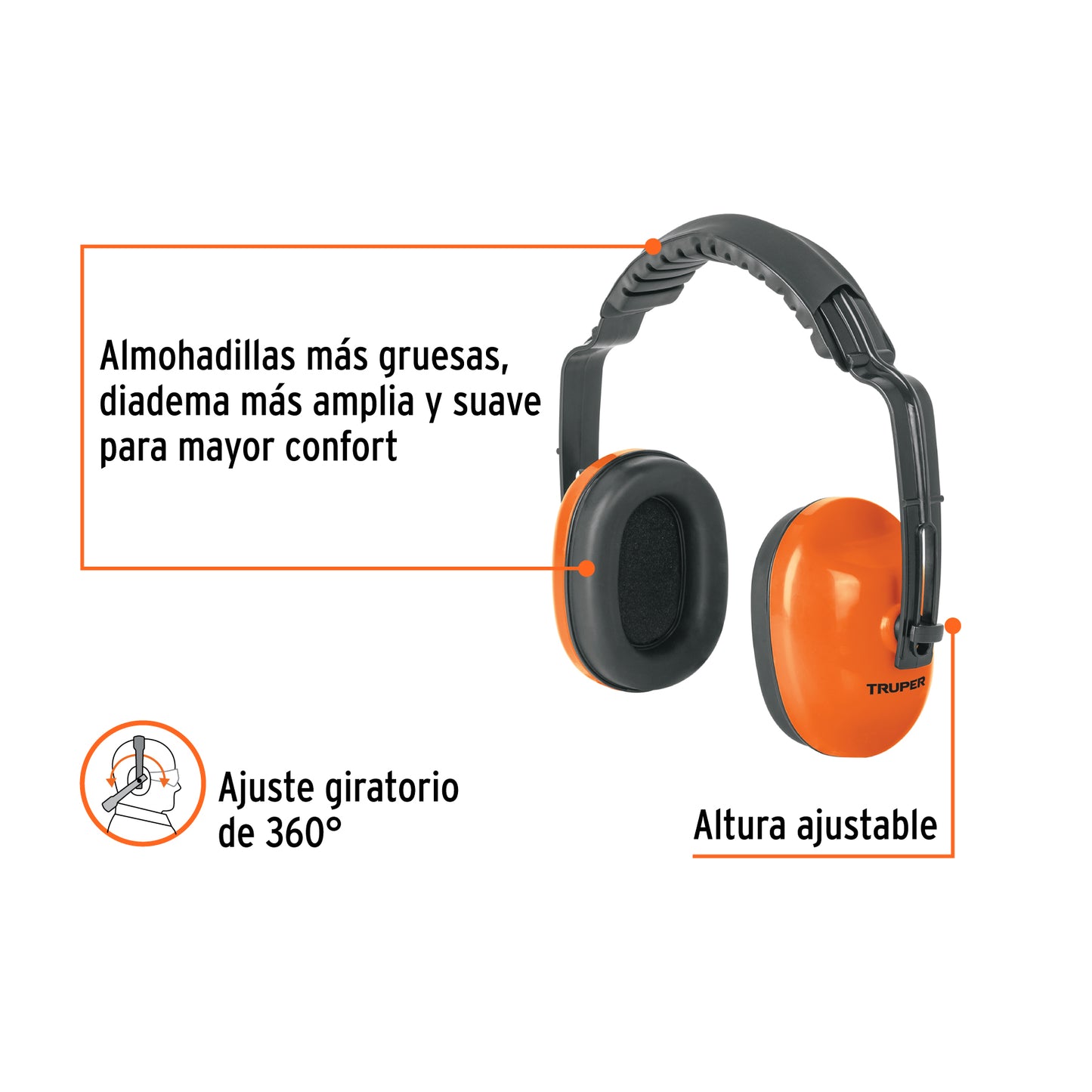 Orejera de protección auditiva ajustable