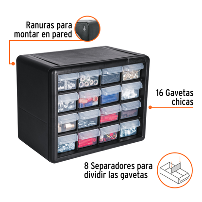 Organizador con 16 gavetas Marco de ABS