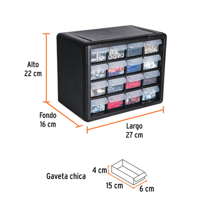 Organizador con 16 gavetas Marco de ABS