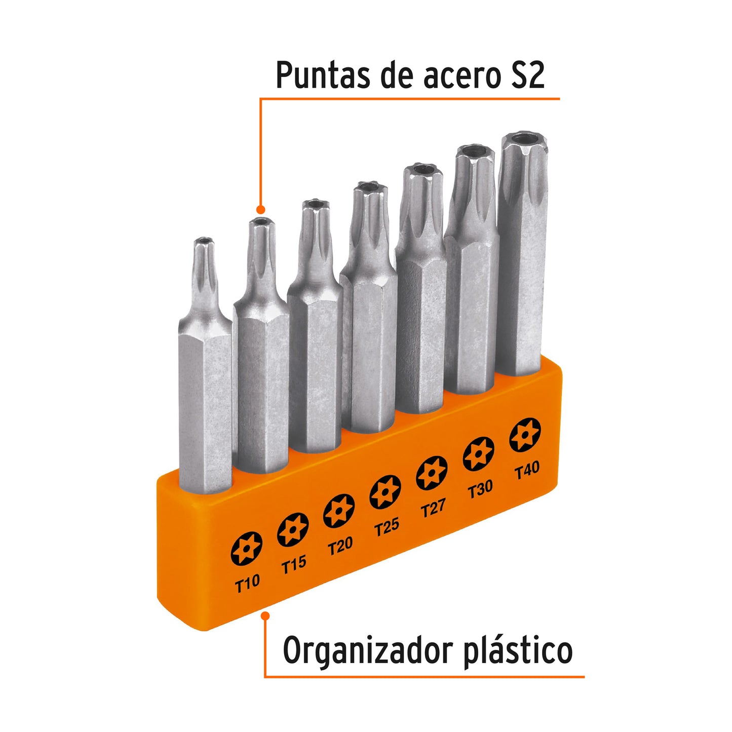 Puntas Torx con Seguro  Juego de 7 piezas