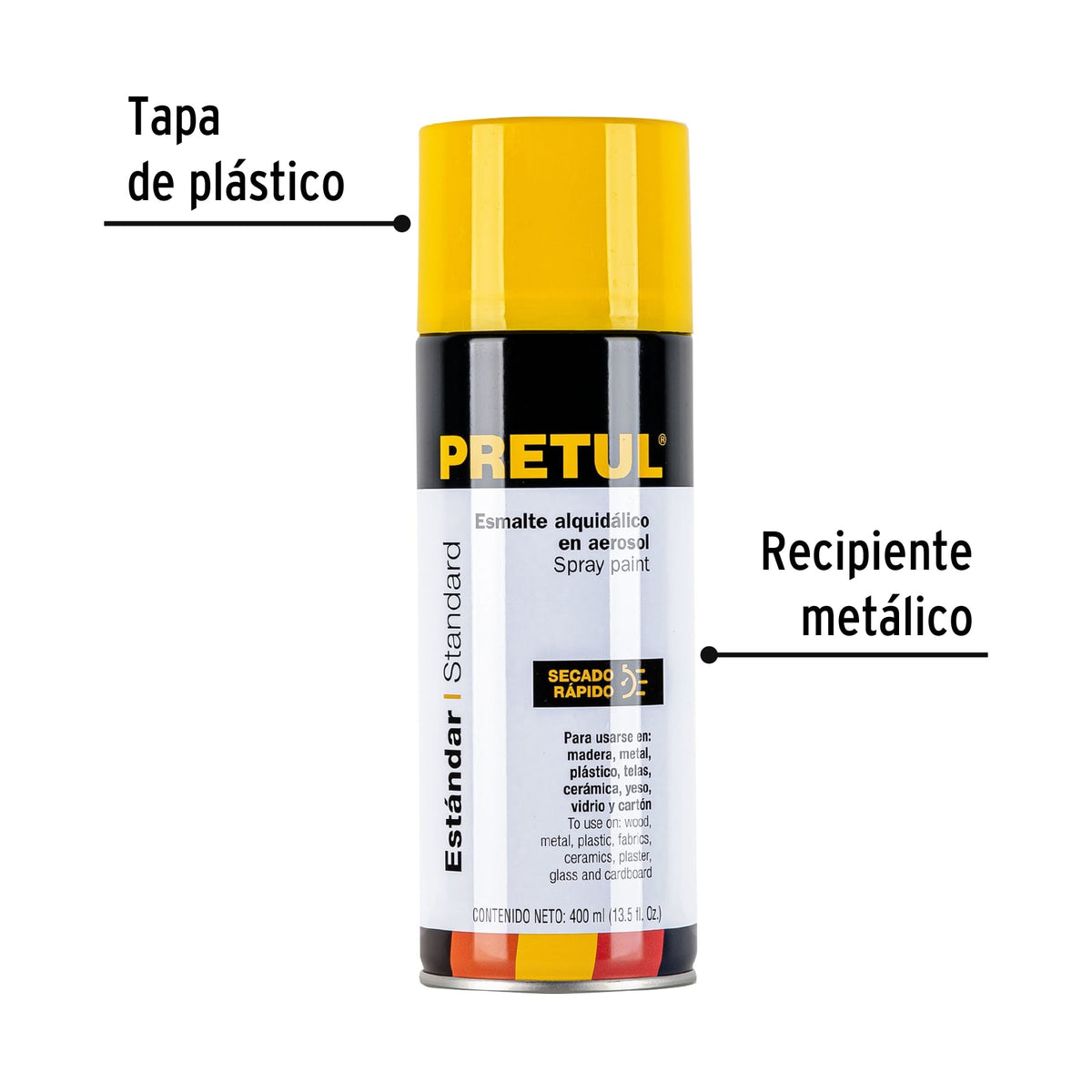 Pintura en aerosol, amarillo canario, 400 ml · vista 3
