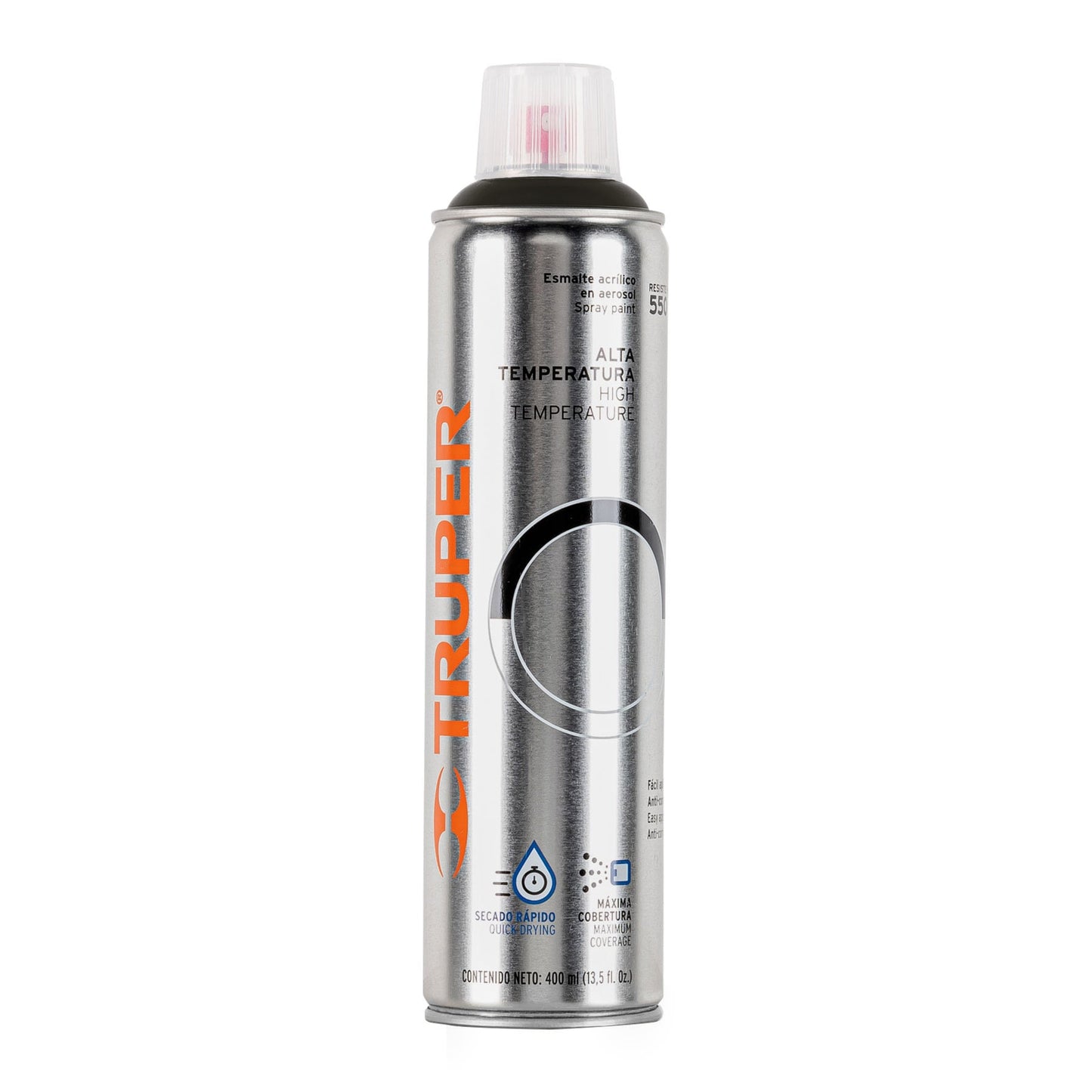 Pintura en aerosol alta temperatura negro bote esbelto 400 ml