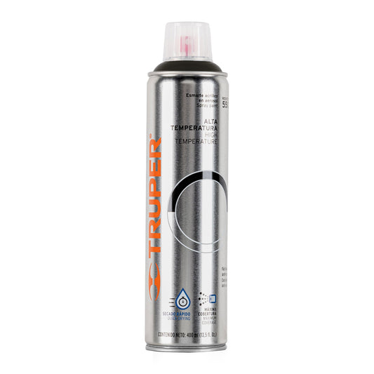 Pintura en aerosol alta temperatura negro bote esbelto 400 ml