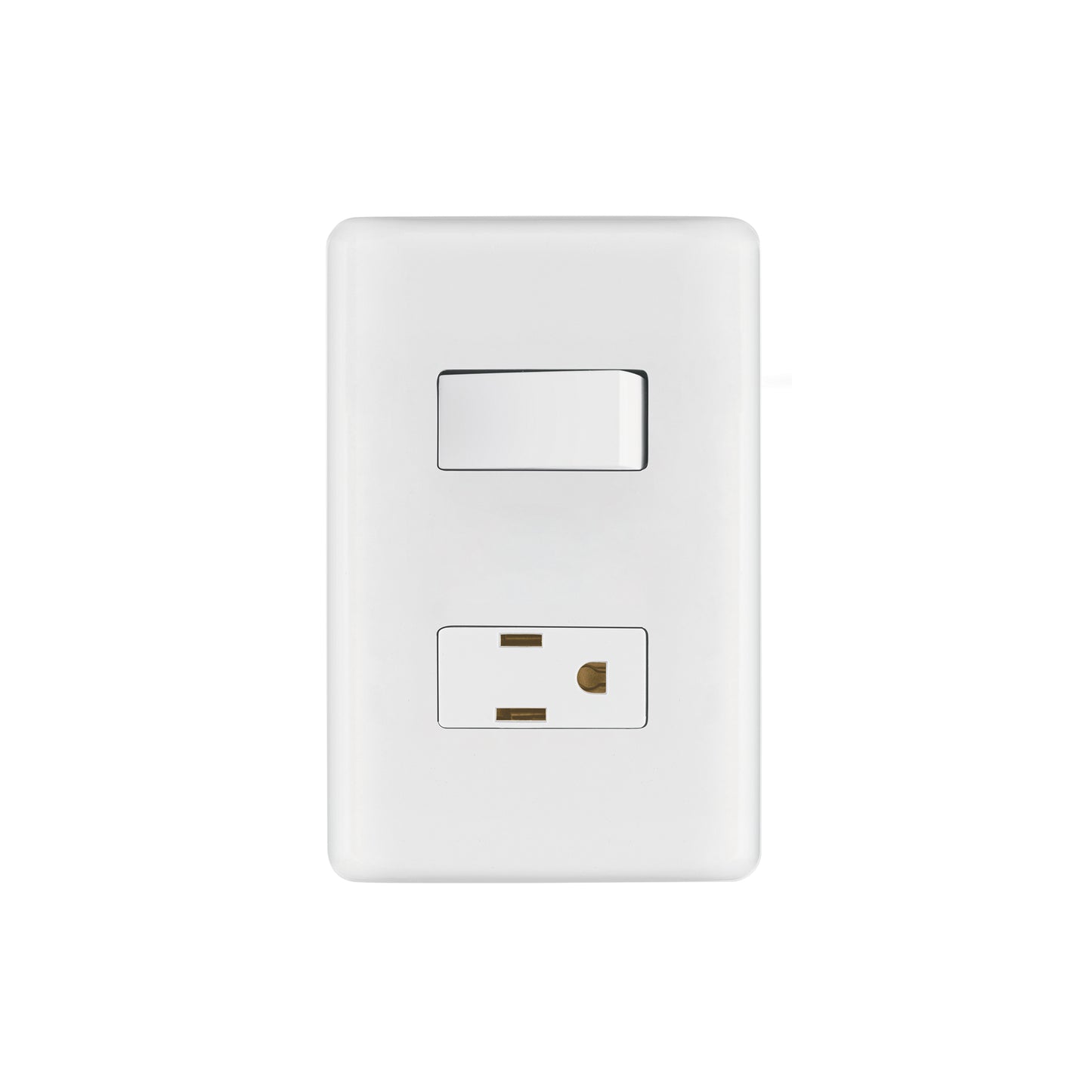 Placa armada con contacto e interruptor sencillo de línea Basic