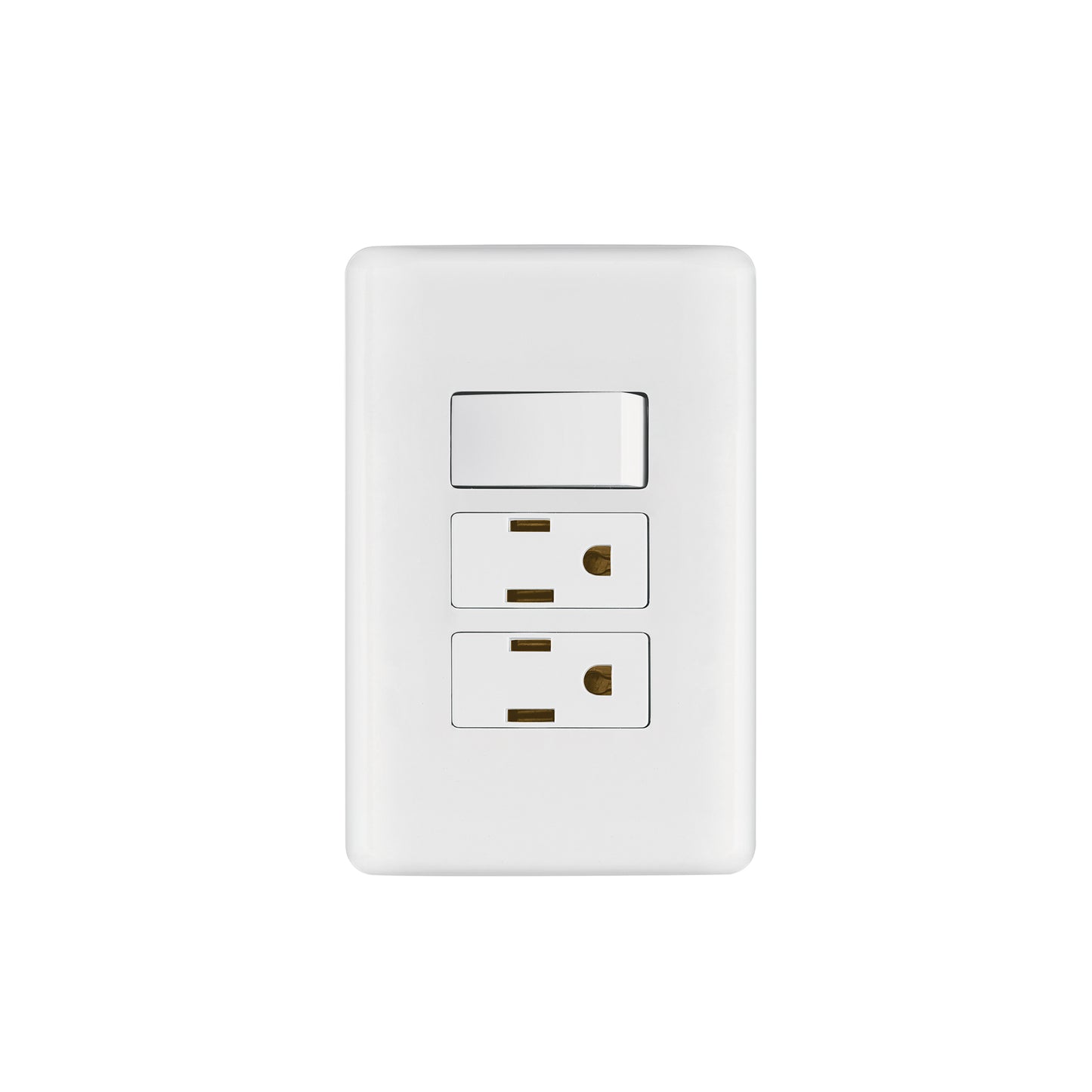 Placa armada con 2 contactos y interruptor sencillo de línea Basic