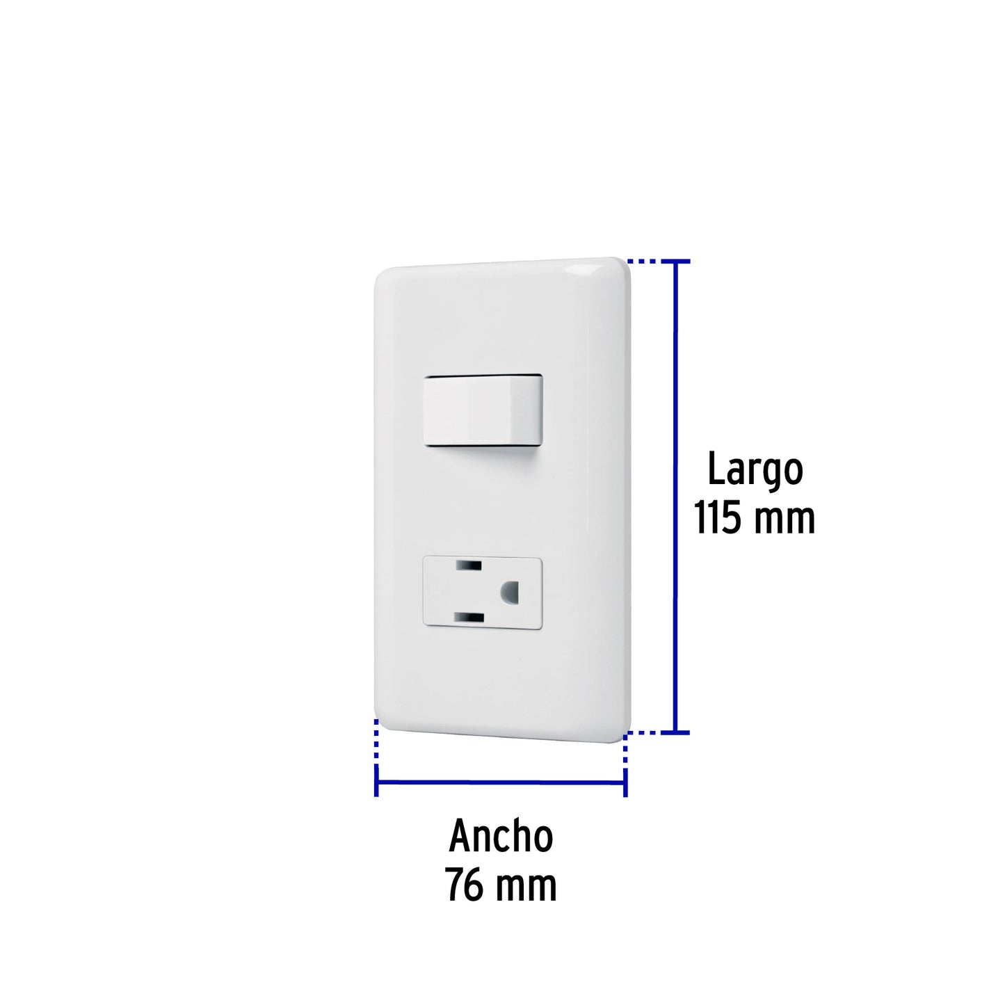 Placa armada con contacto e interruptor sencillo de línea Basic