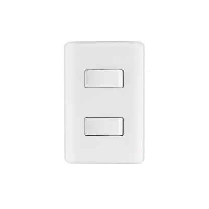 Placa armada con 2 interruptores sencillos de línea Basic