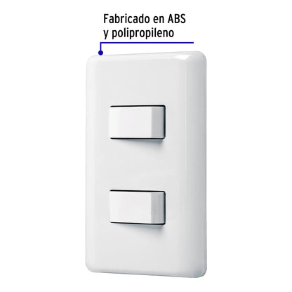 Placa armada con 2 interruptores sencillos de línea Basic