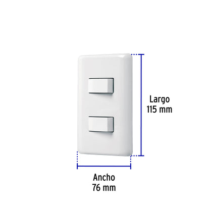 Placa armada con interruptor sencillo y interruptor de 3 vías de línea Basic