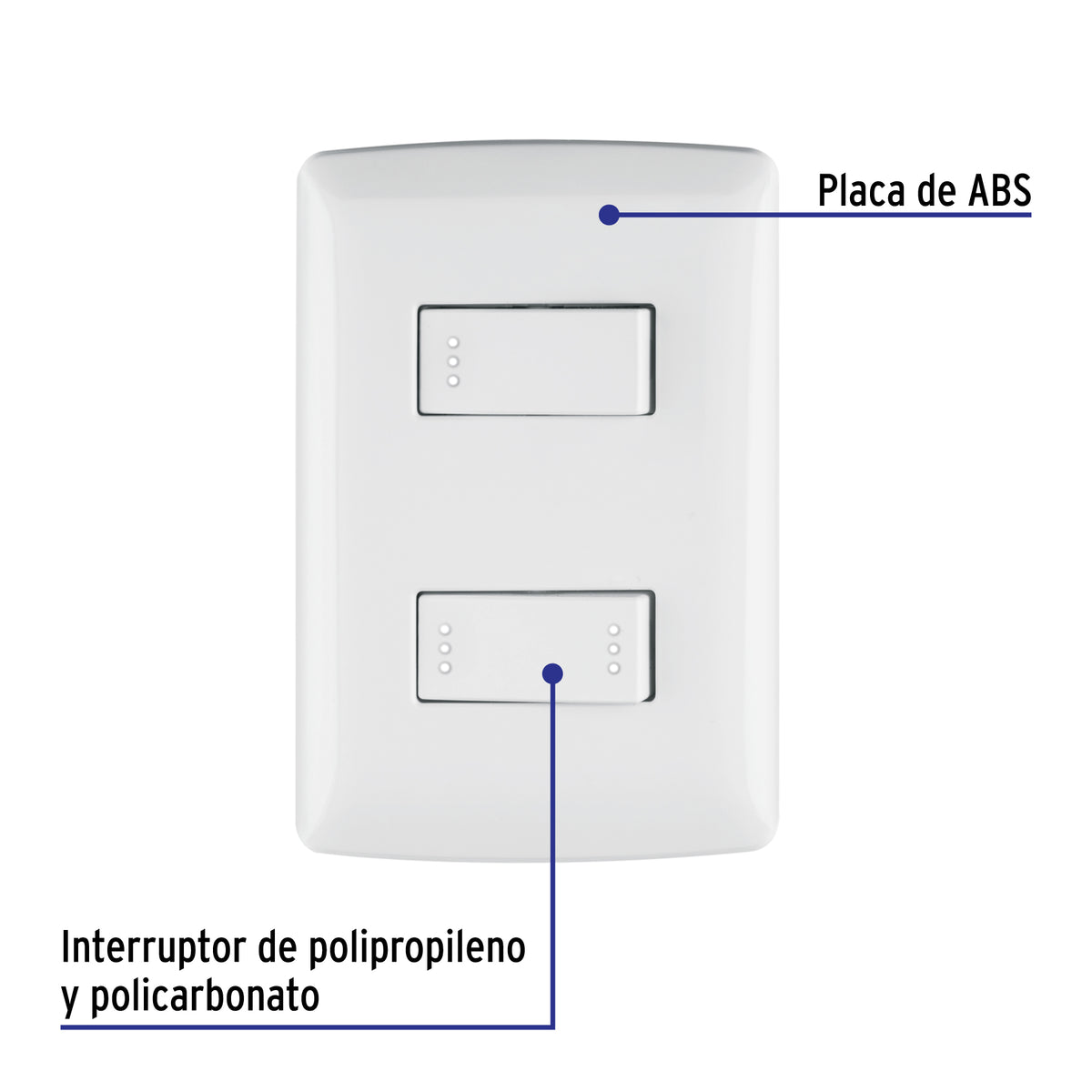 Placa armada con interruptor sencillo y escalera para línea Italiana