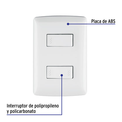 Placa armada con interruptor sencillo y escalera para línea Italiana