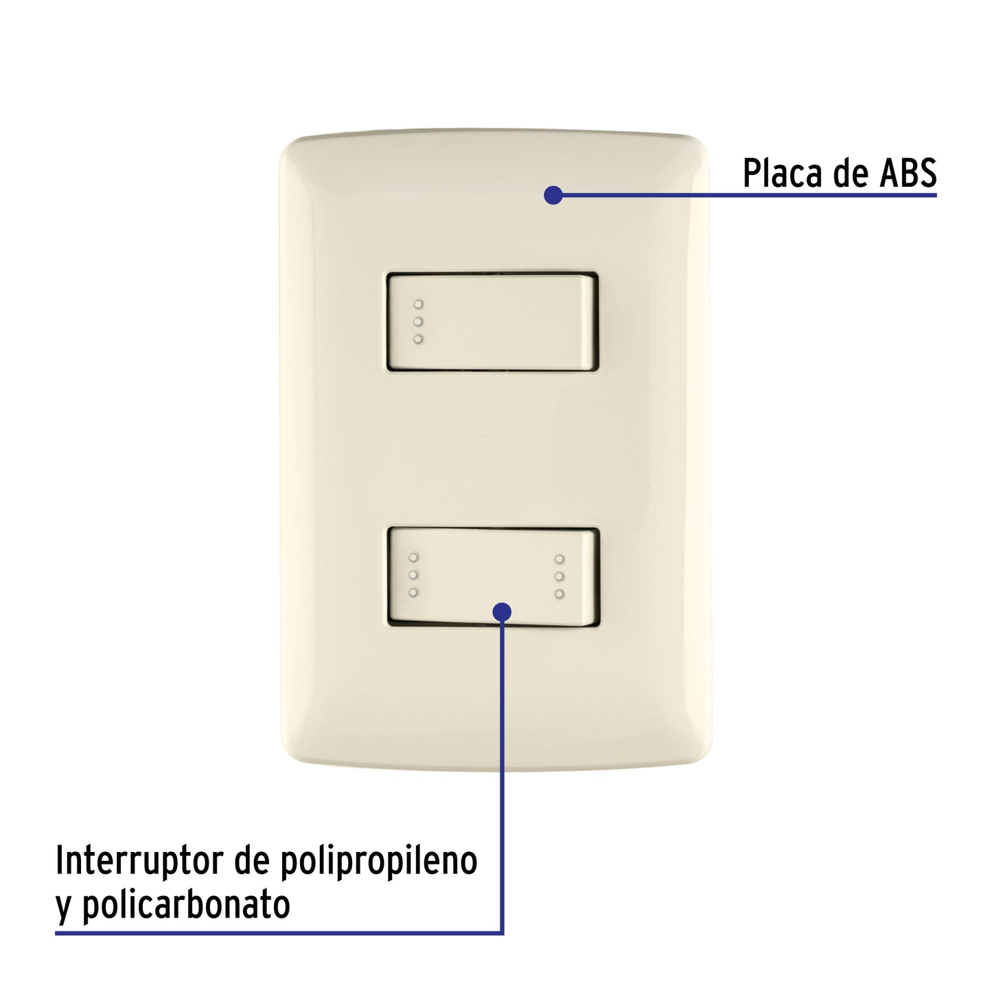 Placa armada con interruptor sencillo y escalera para línea Italiana