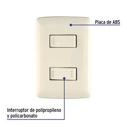 Placa armada con interruptor sencillo y escalera para línea Italiana