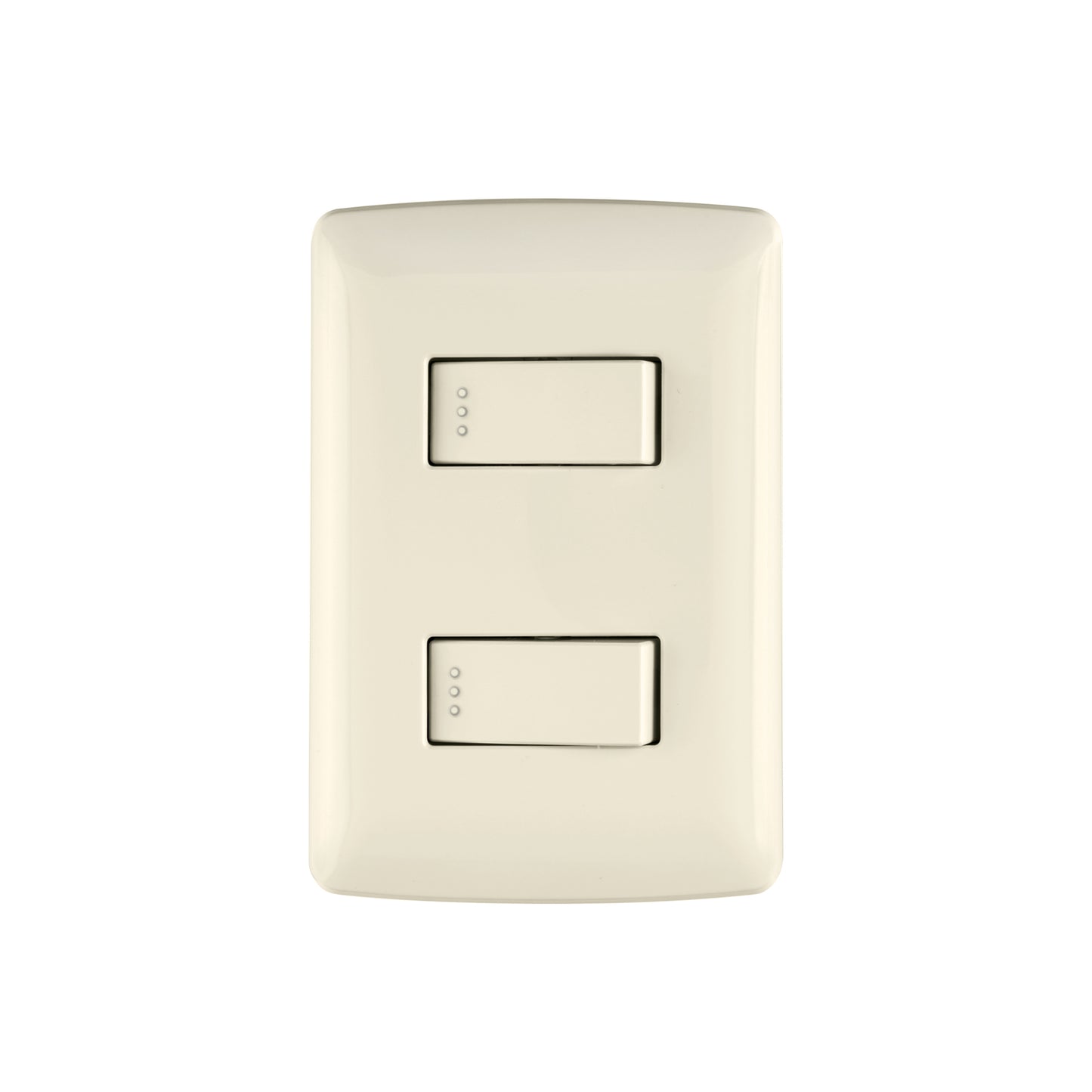 Placa armada de 2 interruptores sencillos con línea italiana