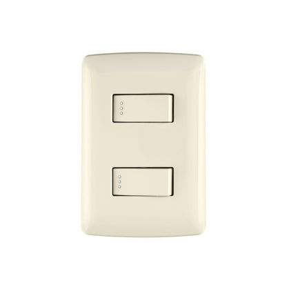 Placa armada de 2 interruptores sencillos con línea italiana