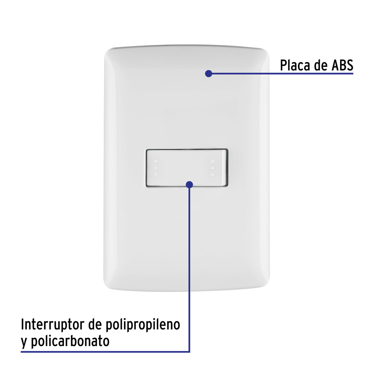 Placa armada con interruptor escalera para línea Italiana