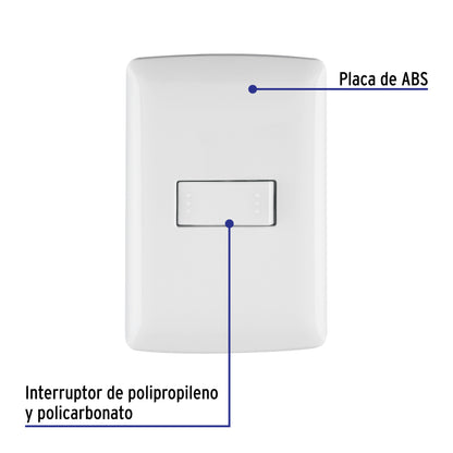 Placa armada con interruptor escalera para línea Italiana