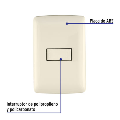 Placa armada con interruptor escalera para línea Italiana