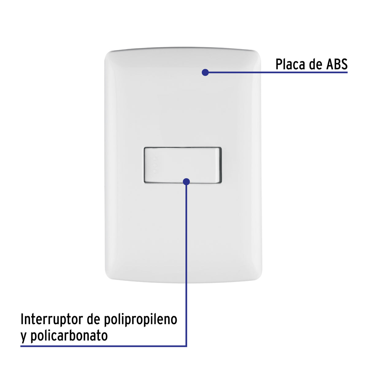 Placa armada con interruptor sencillo para línea Italiana
