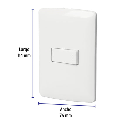 Placa armada con interruptor sencillo para línea Italiana