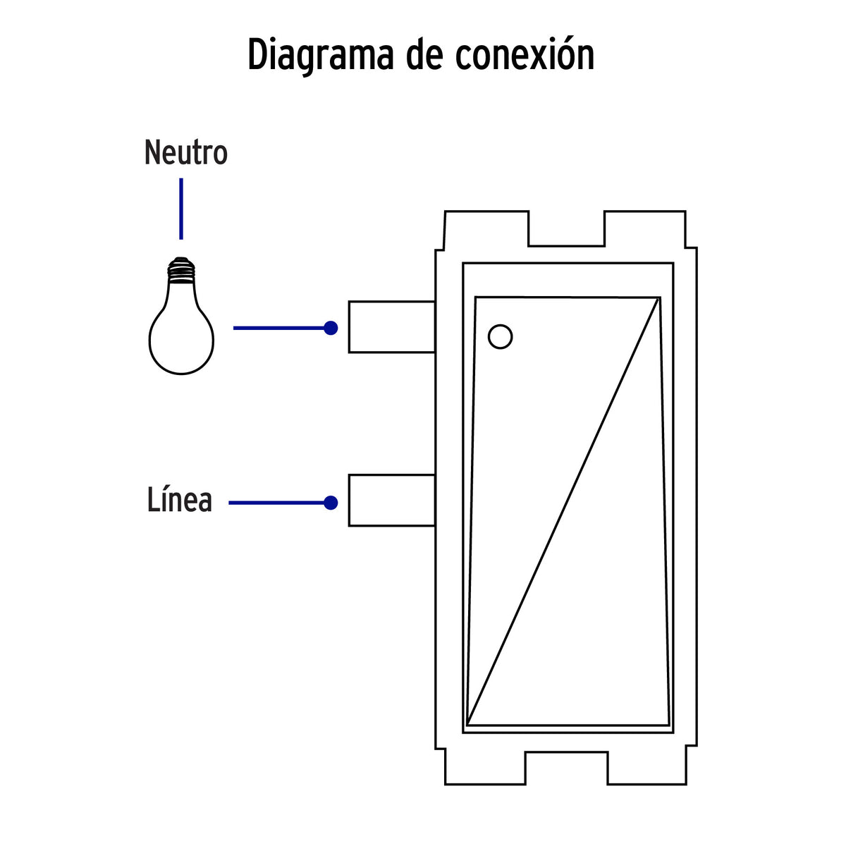 Placa armada con interruptor sencillo para línea Italiana
