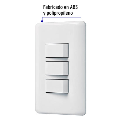 Placa armada con 3 interruptores sencillos de línea Basic