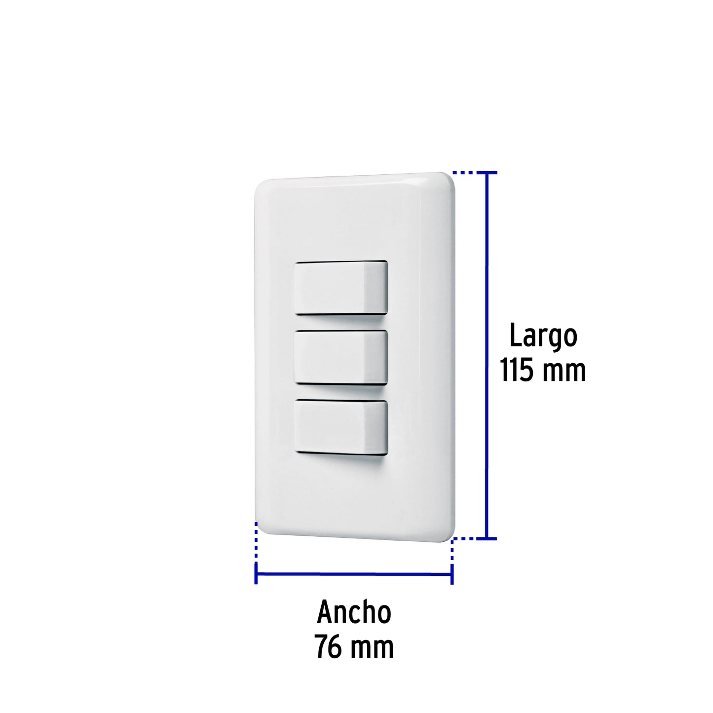Placa armada con 3 interruptores sencillos de línea Basic