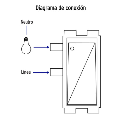 Placa armada con 3 interruptores sencillos de 125 V y 10 A con placa marfil