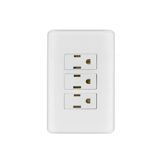 Placa armada con 3 contactos de línea Basic