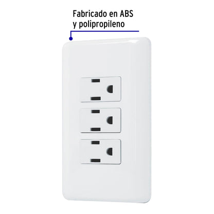 Placa armada con 3 contactos de línea Basic