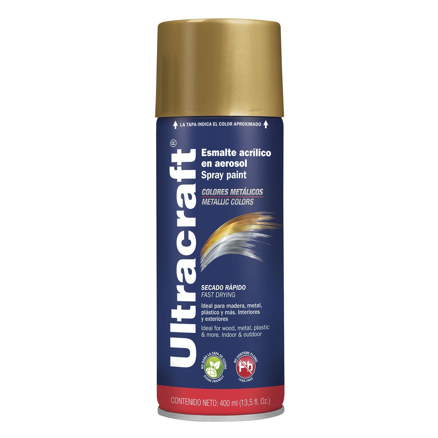 Esmalte acrílico en aerosol dorado Ultra 400 ml