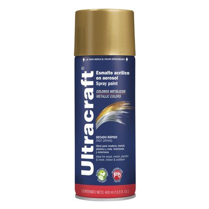 Esmalte acrílico en aerosol dorado Ultra 400 ml