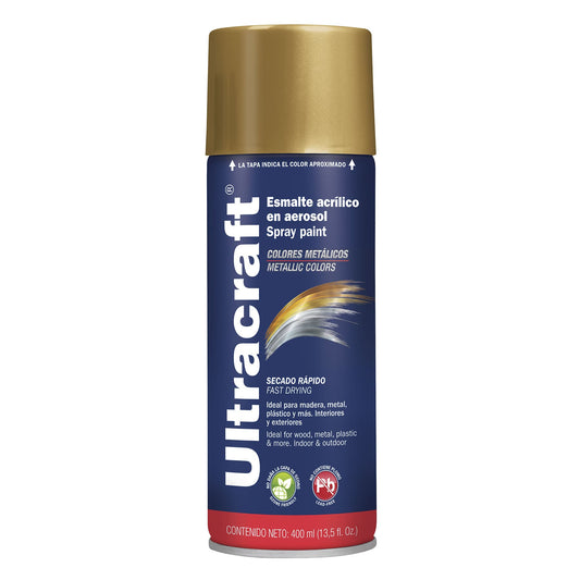 Esmalte acrílico en aerosol dorado Ultra 400 ml