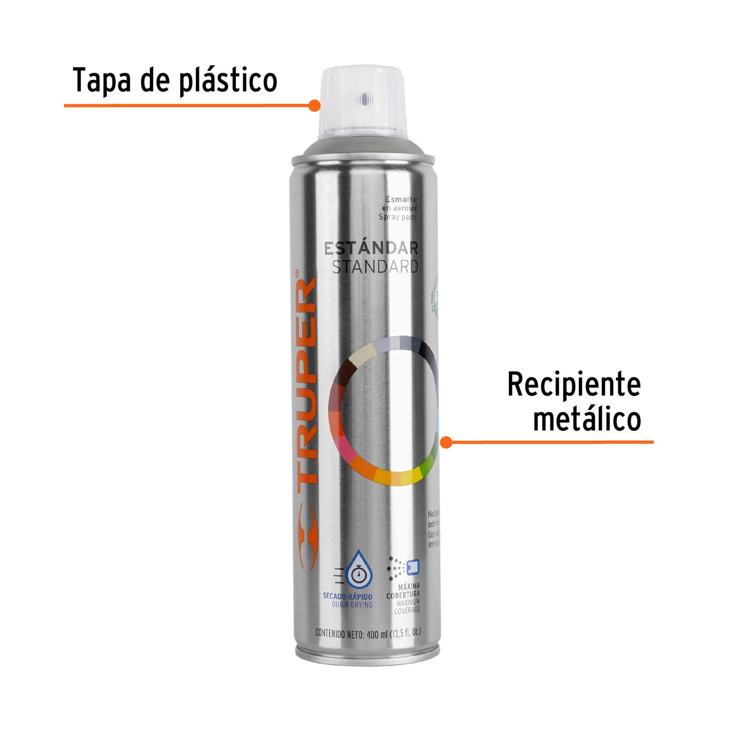 Pintura en aerosol gris claro bote esbelto de 400 ml