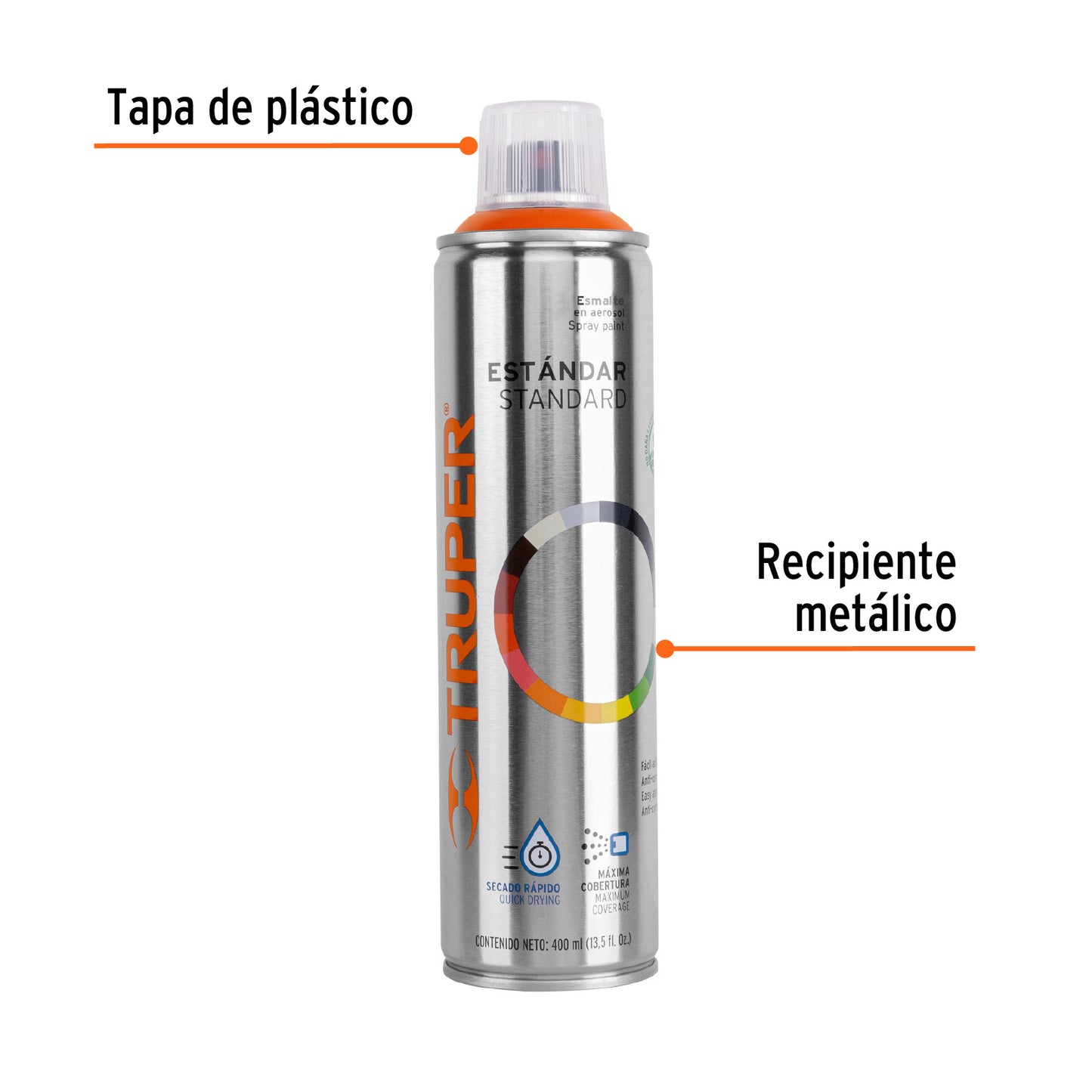 Pintura en aerosol naranja bote esbelto de 400 ml
