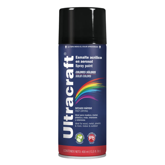 Esmalte acrílico en aerosol negro brillante Ultra 400 ml