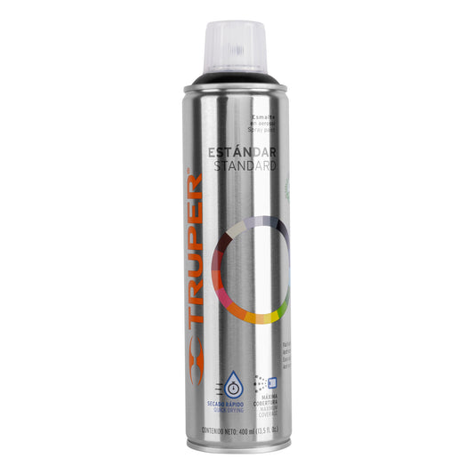 Pintura en aerosol negro brillante bote esbelto de 400 ml