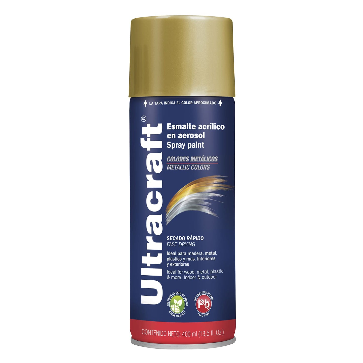 Esmalte acrílico en aerosol oro metálico Ultra 400 ml
