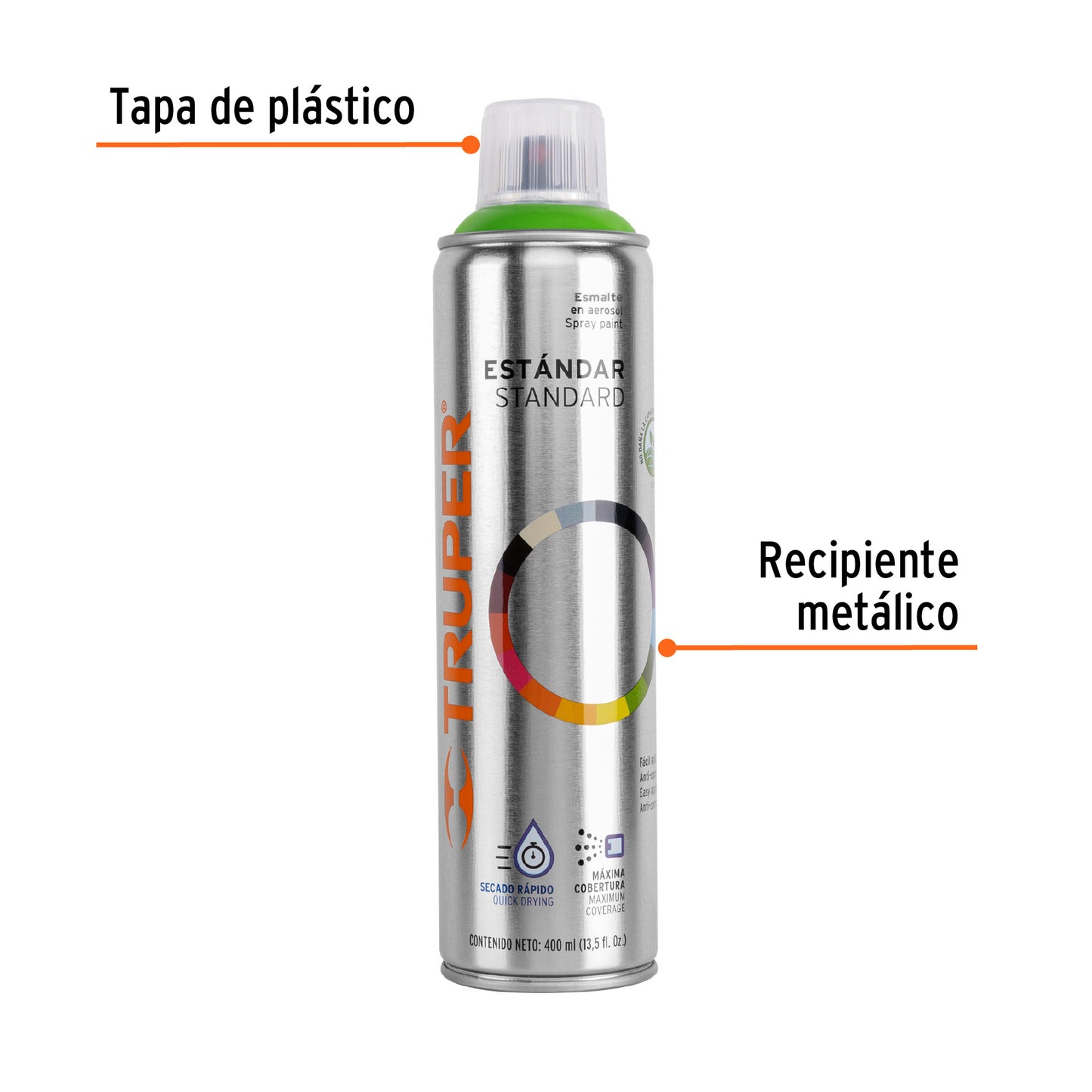 Pintura en aerosol verde manzana bote esbelto 400 ml
